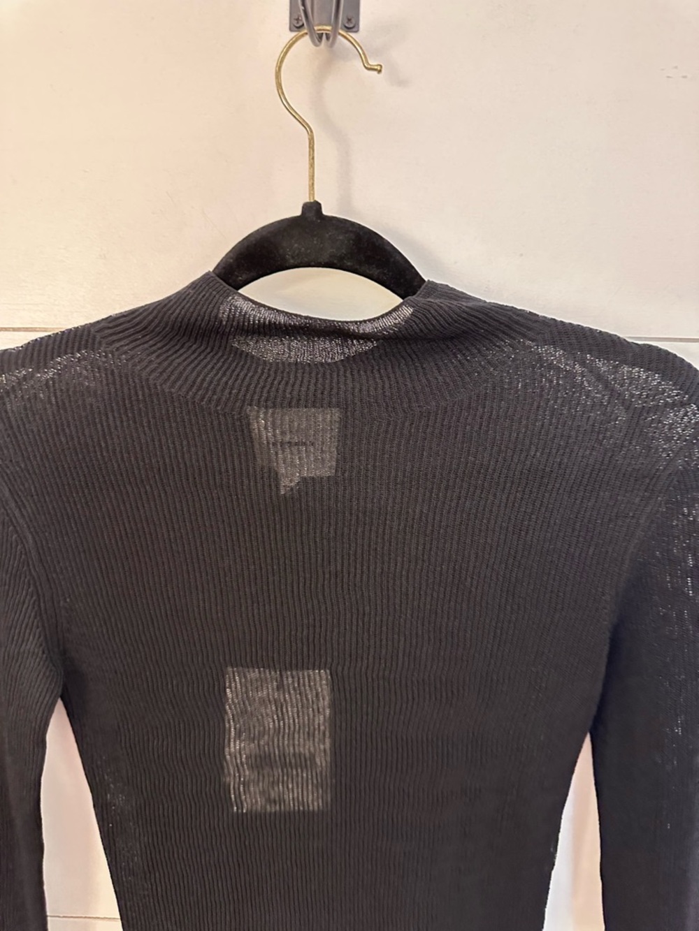 NWT S REFORMATION Black high neck long sleeve sheer tunic contemporary - Picture 3 of 11